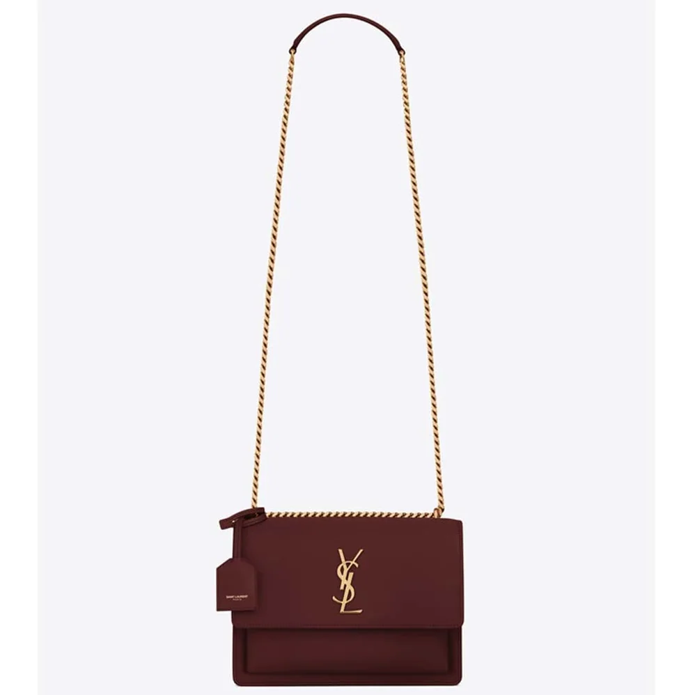 Saint Laurent YSL Sunset Medium in Smooth Leather for Women in Red Saint Laurent YSL Sunset Medium in Smooth Leather for Women in Red