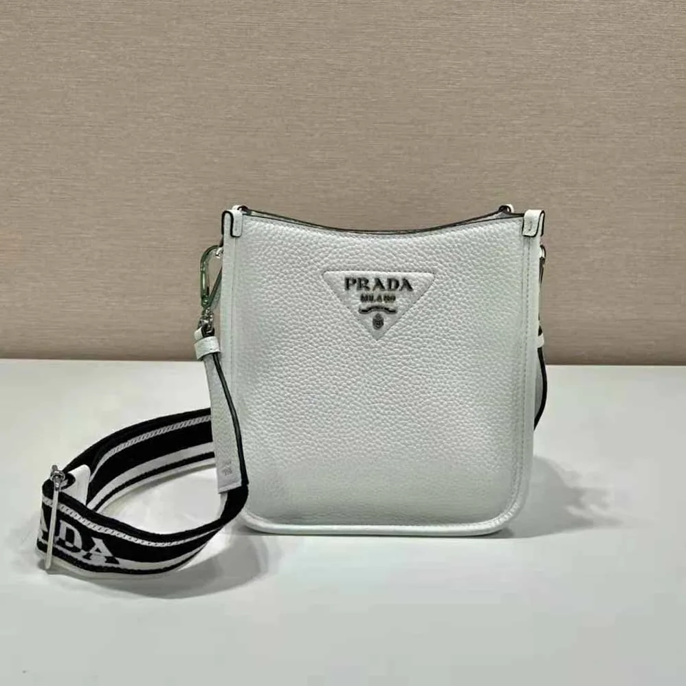 Prada Leather Mini Shoulder Bag for Unisex in White Prada Leather Mini Shoulder Bag for Unisex in White