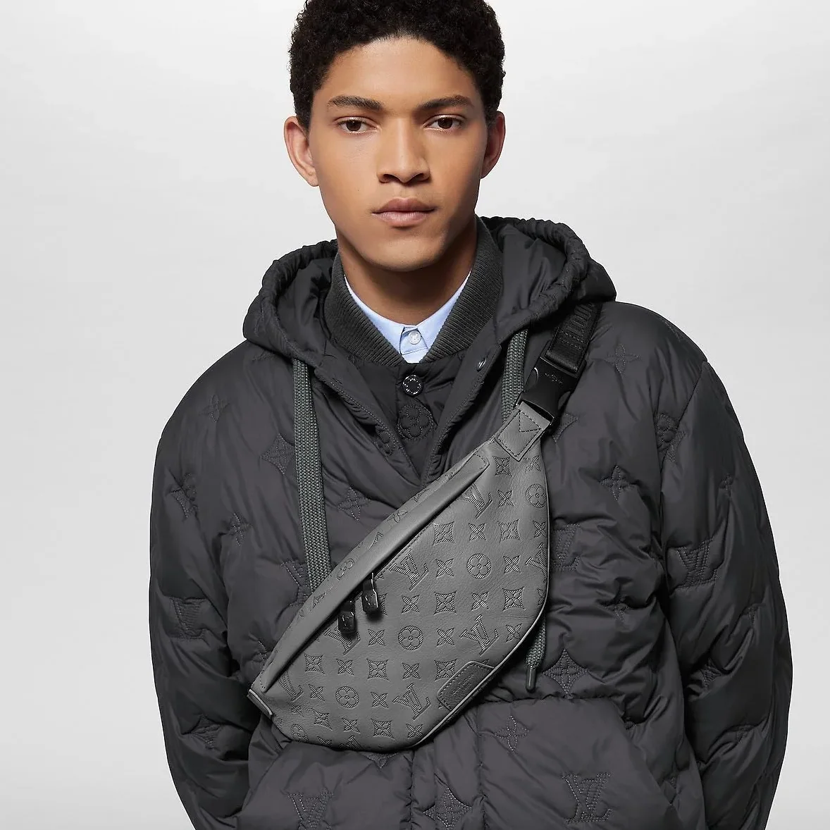 Louis Vuitton Discovery Bumbag in Grey Black Hardware Louis Vuitton Discovery Bumbag in Grey Black Hardware
