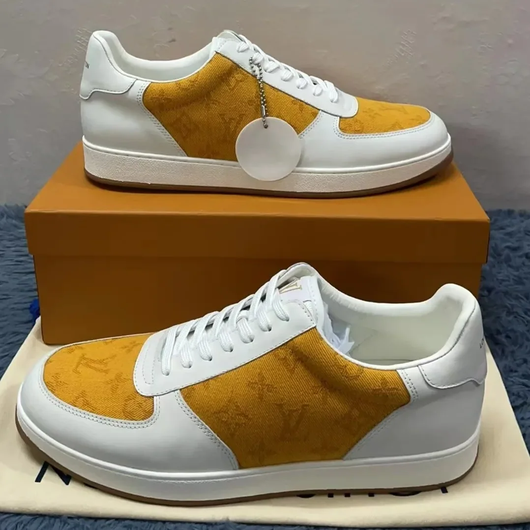 Louis Vuitton Rivoli Sneaker Monogram Metallic Canvas Yellow in White