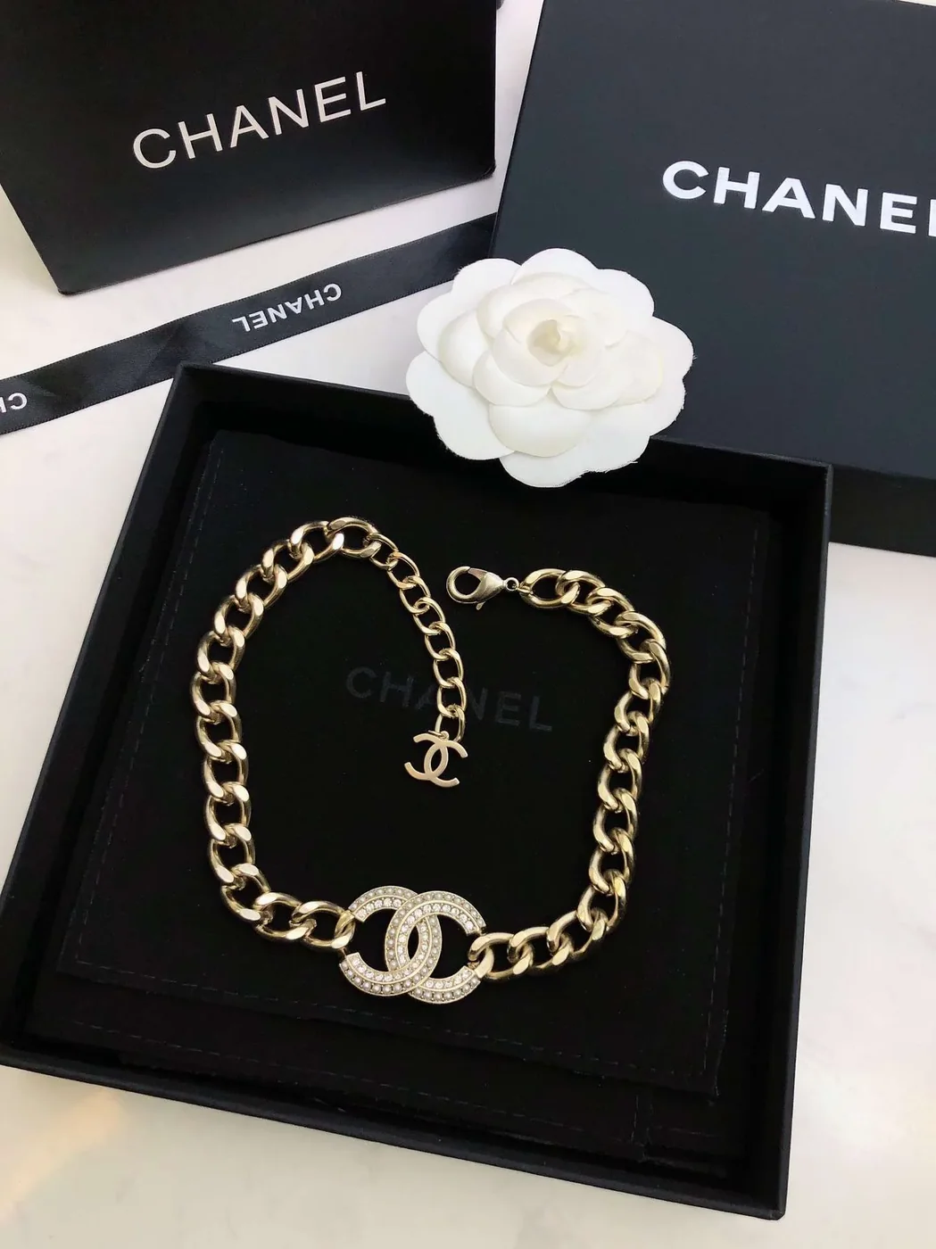 Chanel Small Agarwood Necklace Gold Chanel Small Agarwood Necklace Gold