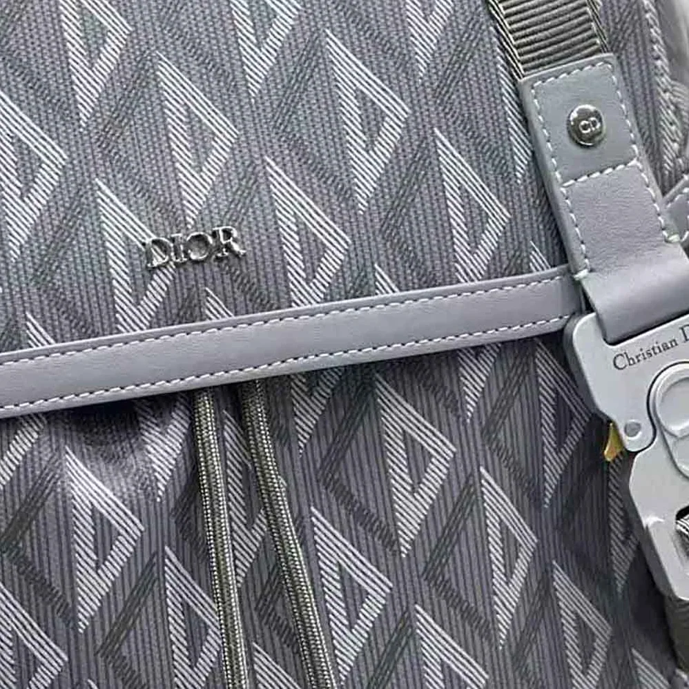 Dior Hit the Road Backpack Dior Gray CD Diamond Canvas for Men Dior Hit the Road Backpack Dior Gray CD Diamond Canvas for Men