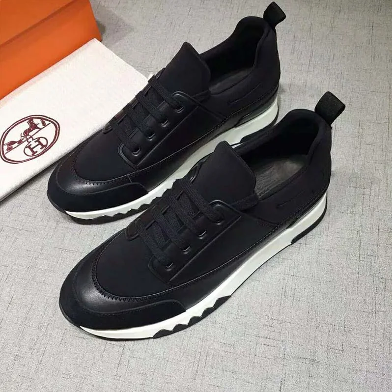 Hermes Shoes Stadium Sneaker for Men in Black Hermes Shoes Stadium Sneaker for Men in Black