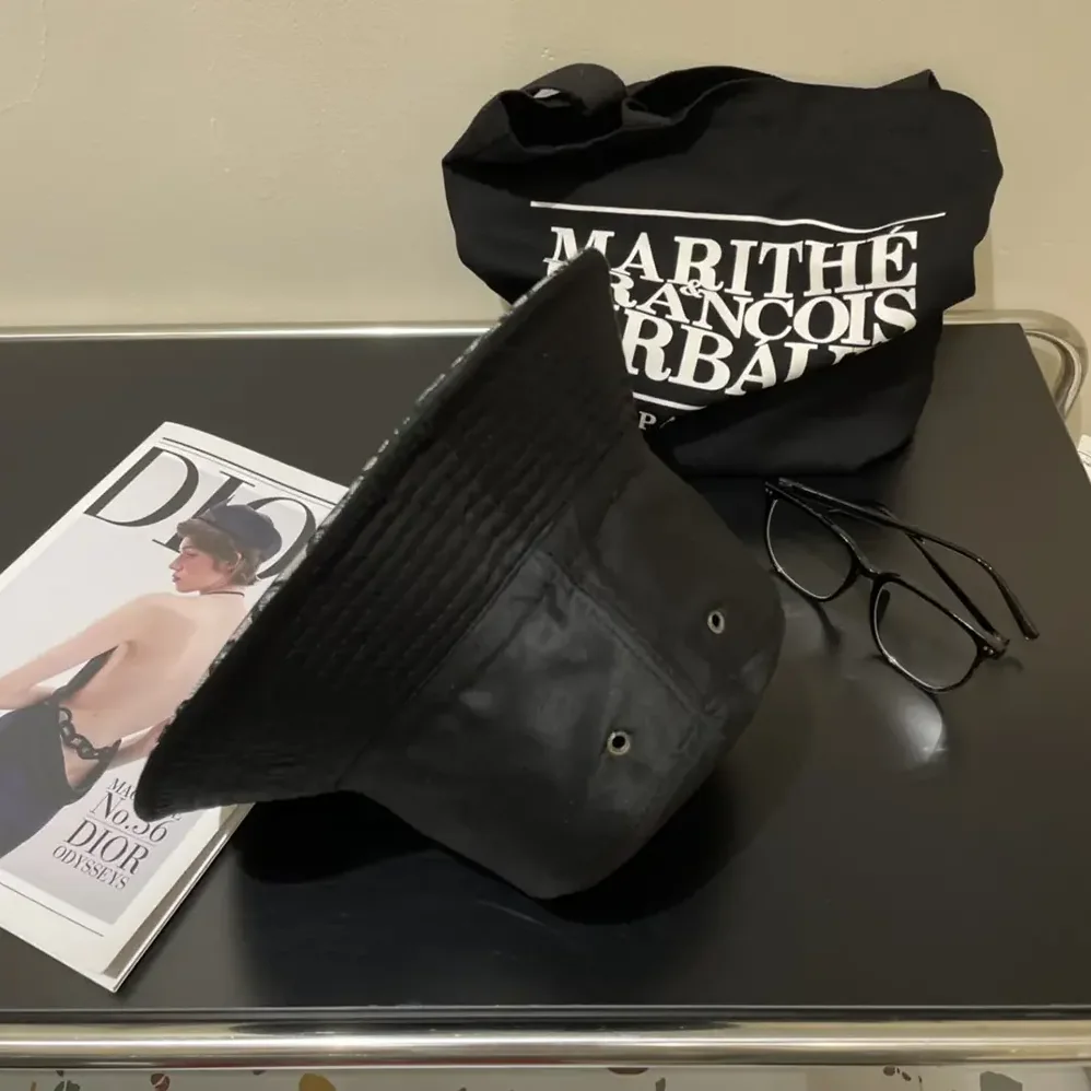 Dior Reversible Teddy-D Small Brim Bucket Hat Black Cotton Blend for Unisex