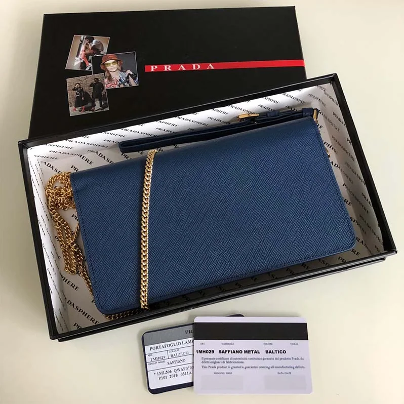 Prada Saffiano Leather Mini Bag for Women in Navy Prada Saffiano Leather Mini Bag for Women in Navy