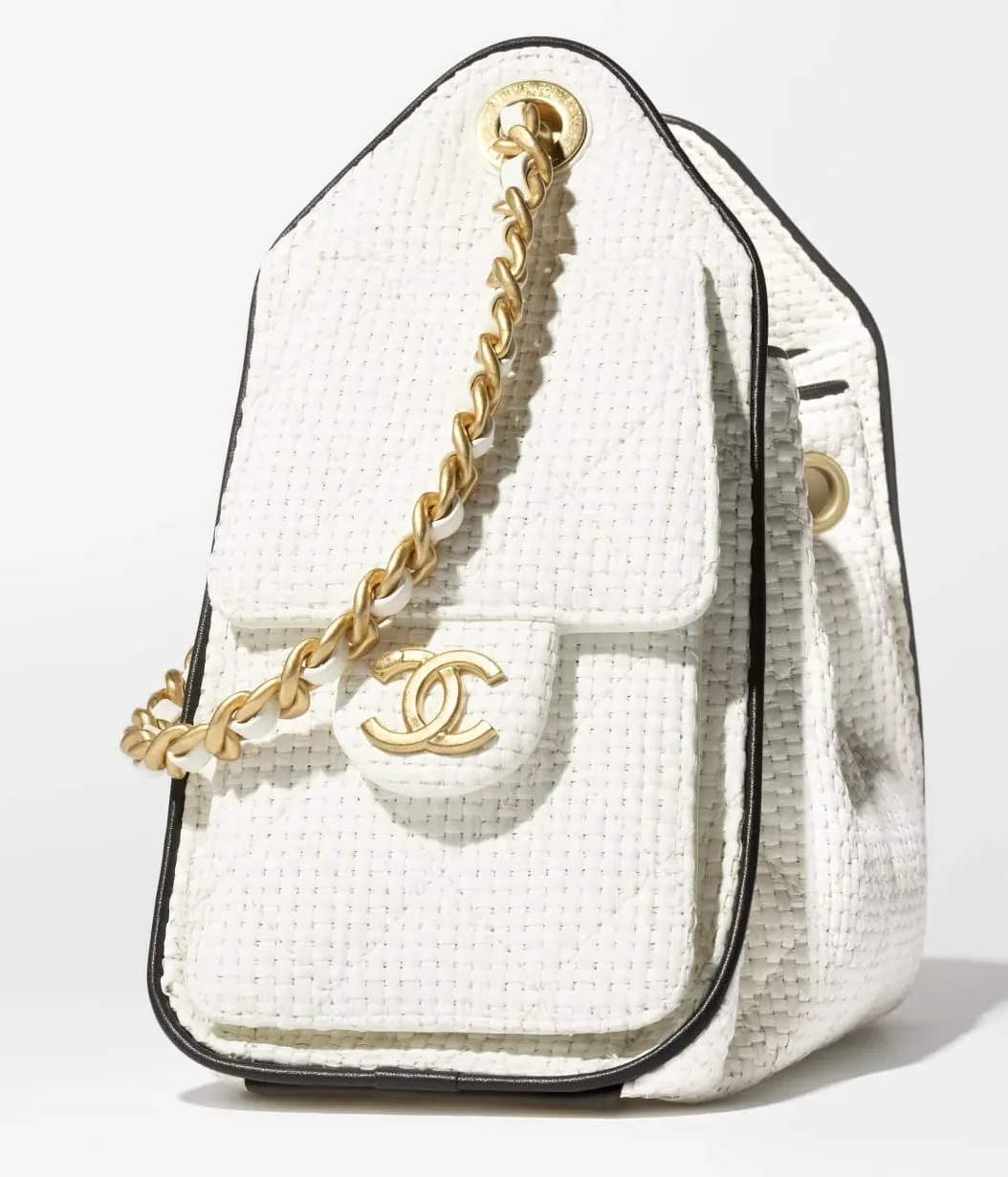 Chanel 25 Mini Handbag in White Gold Hardware
