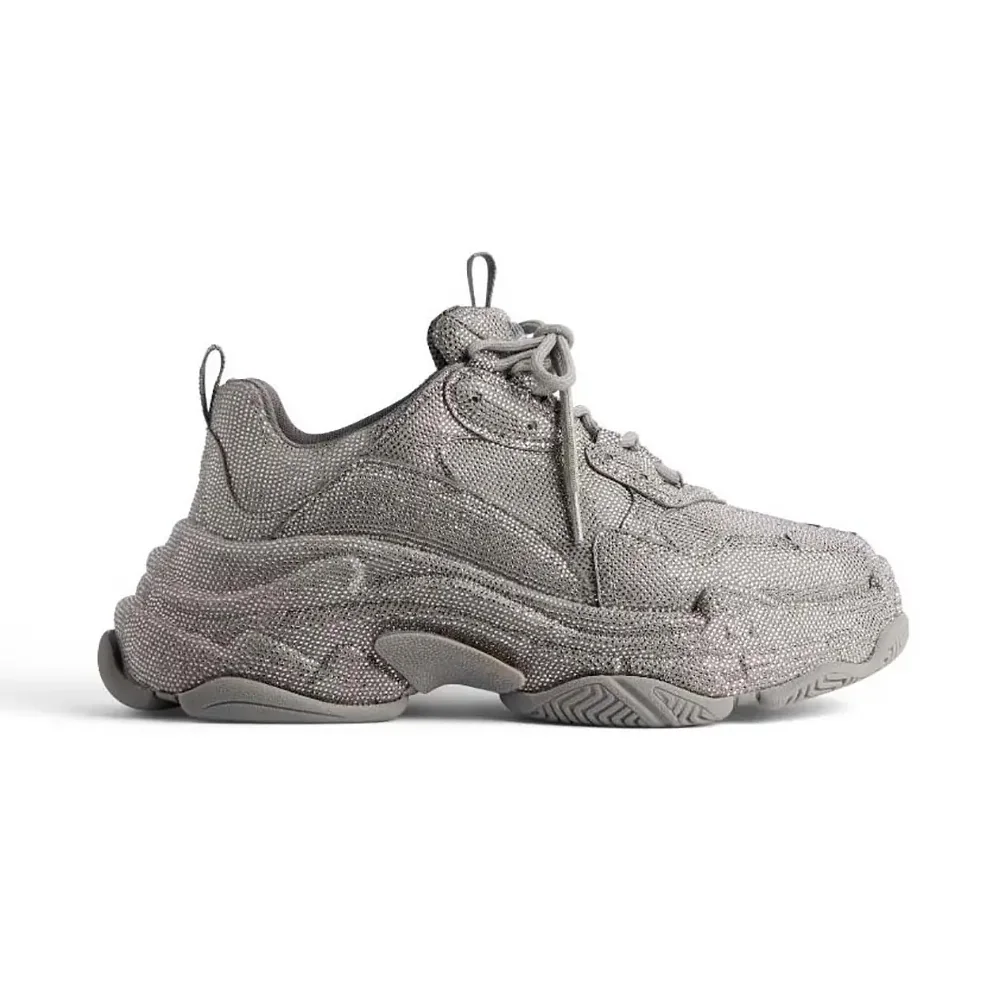 Balenciaga Triple S Sneaker with Rhinestones in Dark Grey for Unisex Balenciaga Triple S Sneaker with Rhinestones in Dark Grey for Unisex