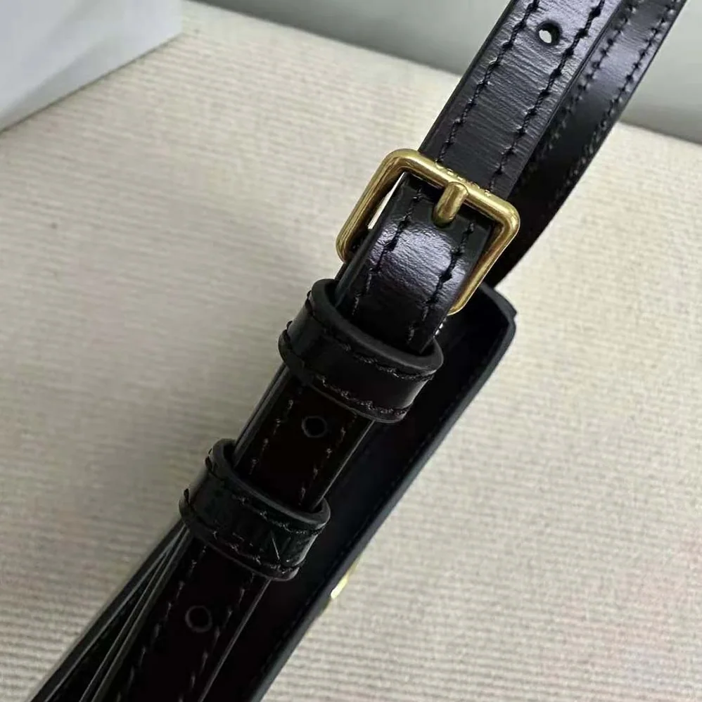Celine Medium Tilly Bag in Shiny Calfskin for Women in Black