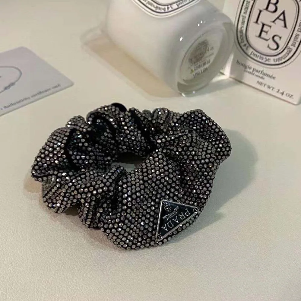 Prada Luminous Crystals Embellish this Satin Scrunchie for Women