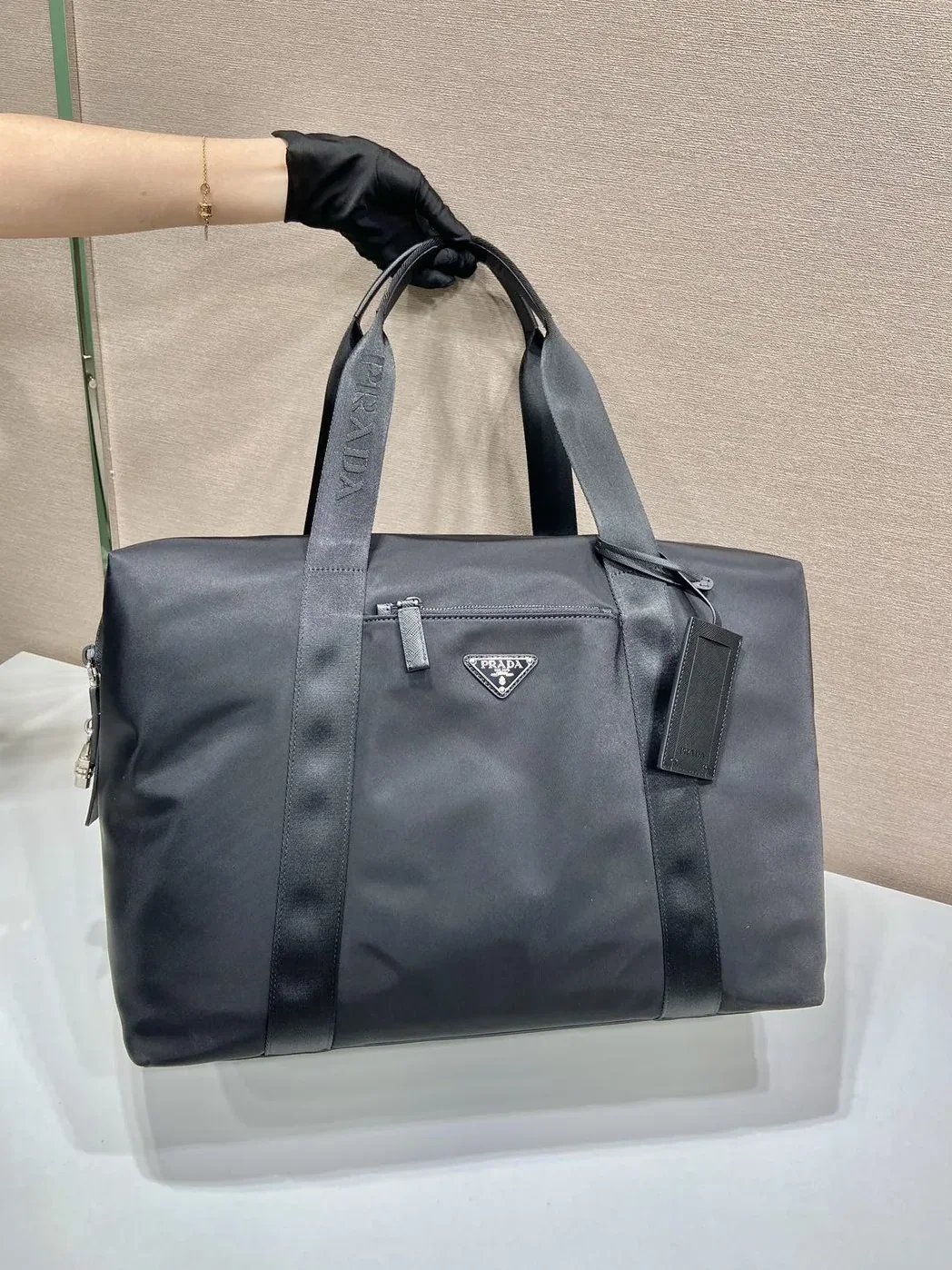 Prada Re-Nylon And Saffiano Duffle Bag Black / 2VC796_2DMH_F0002_V_OOO