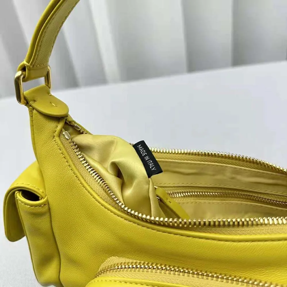 Miu Miu Nappa Leather Pocket Bag for Women in Yellow