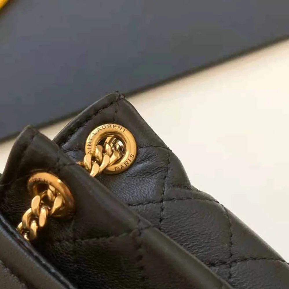 Saint Laurent YSL Mini Nolita in Lambskin for Women in Black Saint Laurent YSL Mini Nolita in Lambskin for Women in Black
