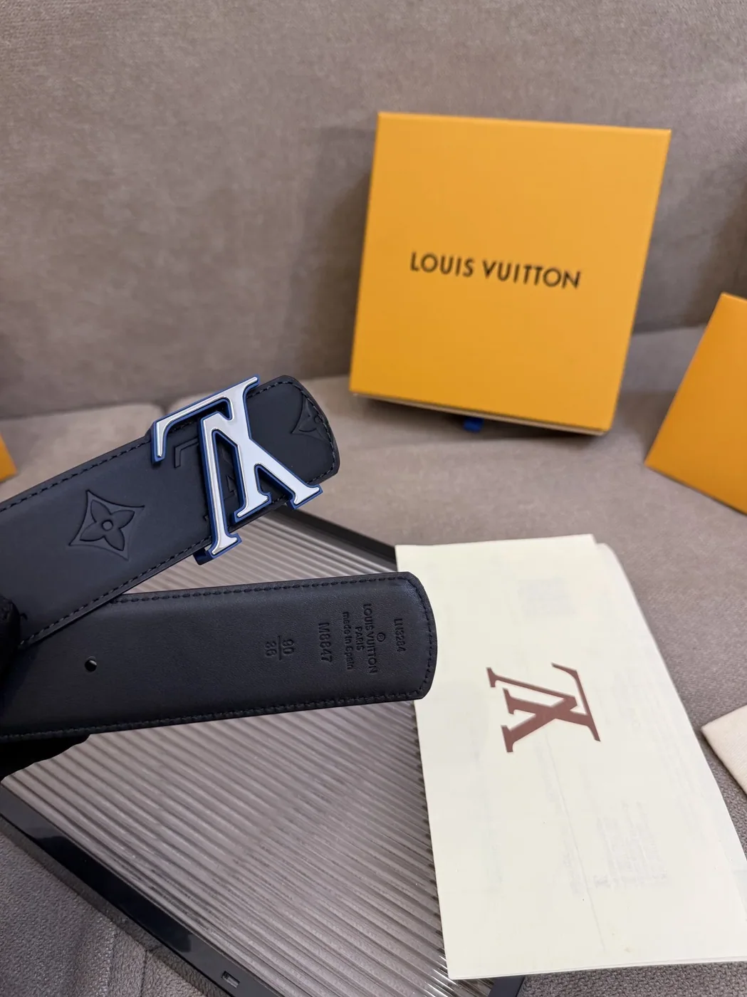 Louis Vuitton LV Initiales Monogram Eclipse Belt Black With Silver Buckle Louis Vuitton LV Initiales Monogram Eclipse Belt Black With Silver Buckle