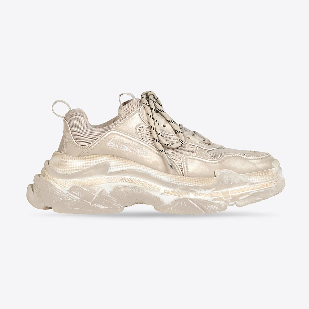 Balenciaga Triple S Faded Sneaker in Beige for Women Balenciaga Triple S Faded Sneaker in Beige for Women