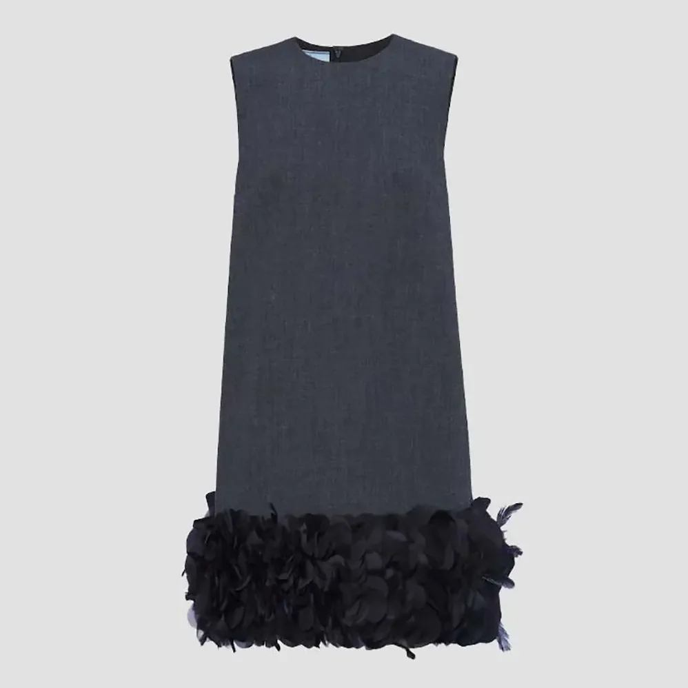 Prada Embroidered Wool Mini for Women in dress Prada Embroidered Wool Mini for Women in dress