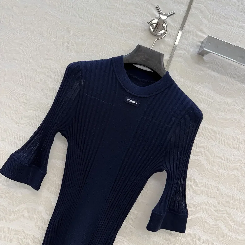 Miu Miu Ribbed Knit Wool Sweater for Women