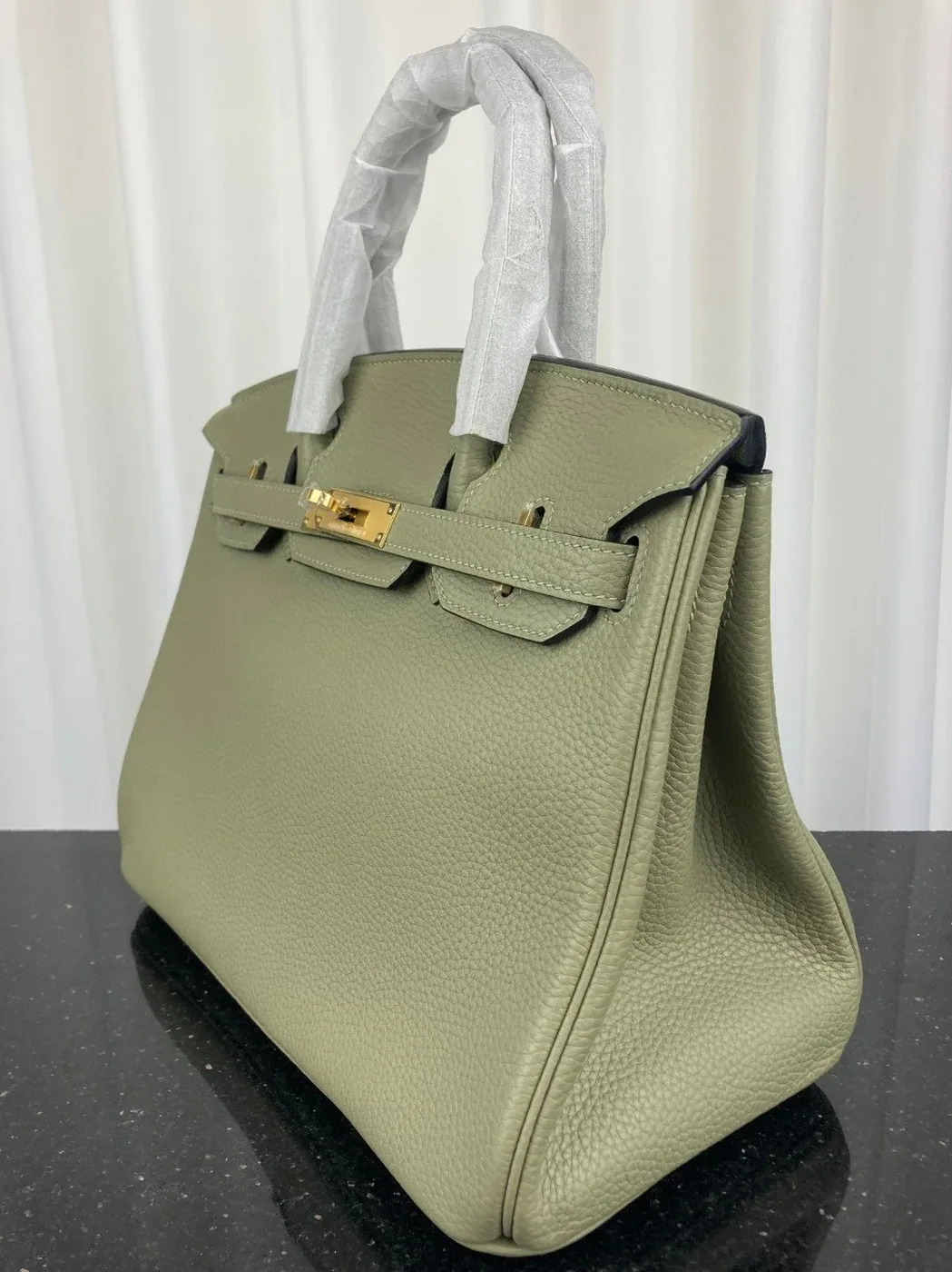 Hermes Birkin 30 Top Handle Bag in Green Moss Gold Hardware Hermes Birkin 30 Top Handle Bag in Green Moss Gold Hardware