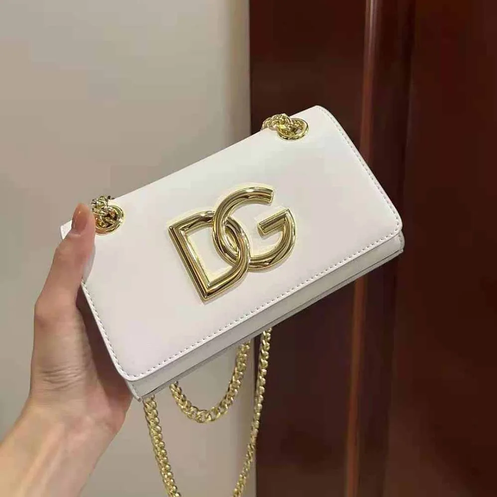 Dolce Gabbana D&G Polished Calfskin 3.5 Phone Bag for Women in White Dolce Gabbana D&G Polished Calfskin 3.5 Phone Bag for Women in White