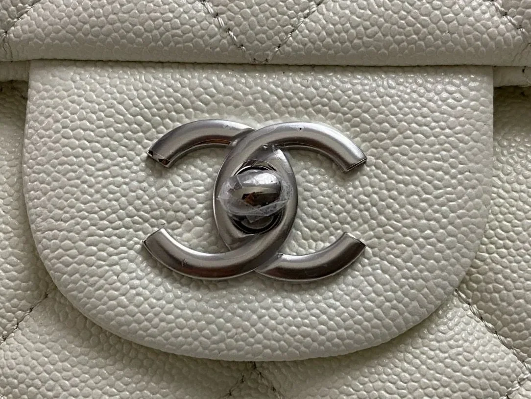 Chanel Airport Bag Silver in White/Black/Grey /