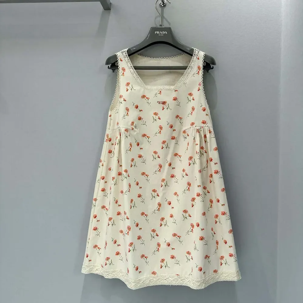 Prada Floral Print Linen Mini for Women in dress