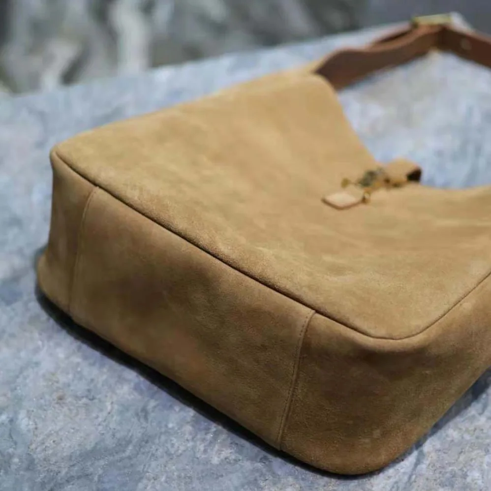 Saint Laurent YSL Le 5 à 7 Supple Small in Suede for Women in Brown Saint Laurent YSL Le 5 à 7 Supple Small in Suede for Women in Brown