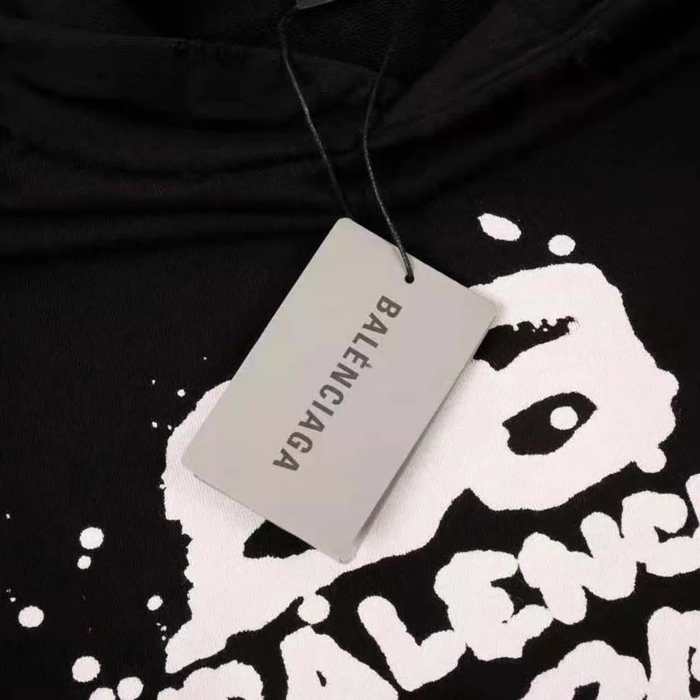 Balenciaga Hand Drawn BB Icon Hoodie Large Fit in Black for Women
