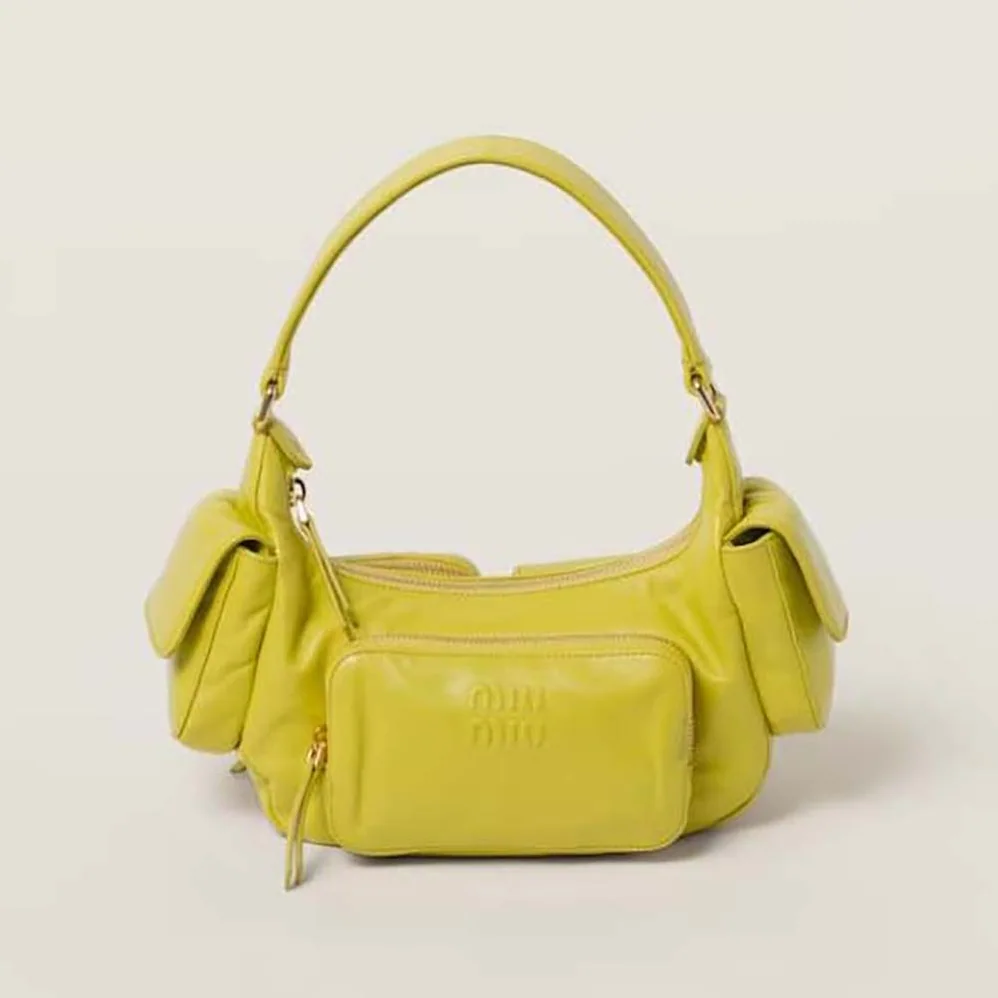 Miu Miu Nappa Leather Pocket Bag for Women in Yellow