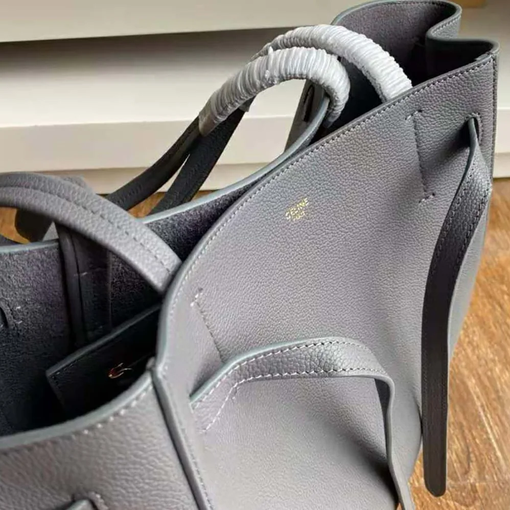 Celine Small Cabas Phantom in Soft Grained Calfskin for Women in Silver Celine Small Cabas Phantom in Soft Grained Calfskin for Women in Silver