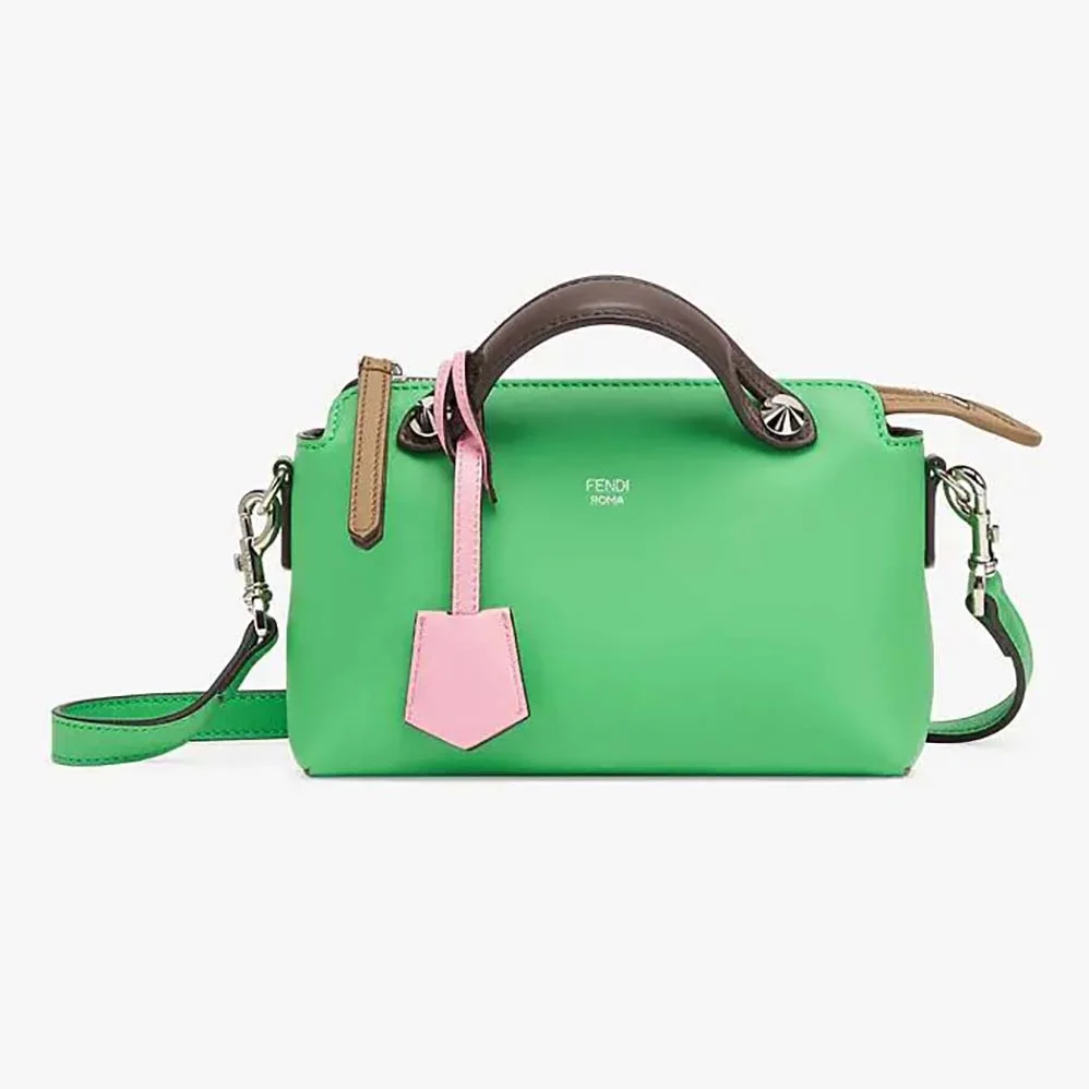 Fendi by the way Mini Multicolor Leather Boston Bag for Women in Green Fendi by the way Mini Multicolor Leather Boston Bag for Women in Green