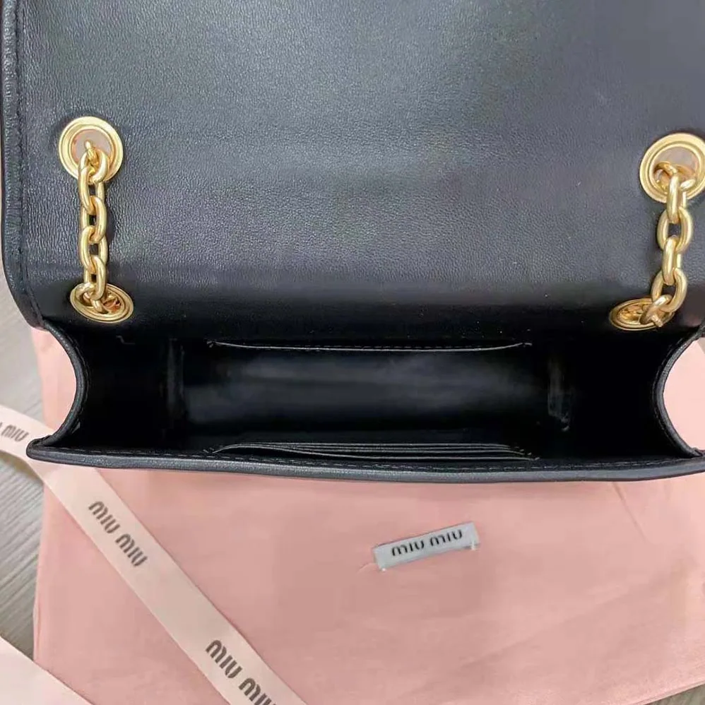 Miu Miu Matelassé Nappa Leather Mini-bag for Women in Black Miu Miu Matelassé Nappa Leather Mini-bag for Women in Black