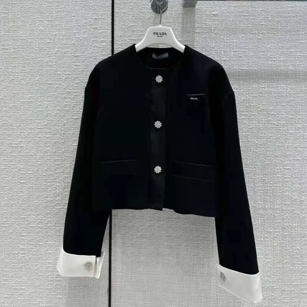 Prada Kid Mohair Jacket for Women in Black