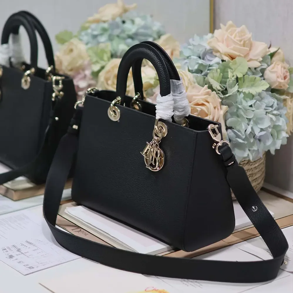 Dior Medium Lady D-Sire My ABCDior Bag Black Taurillon Leather for Women