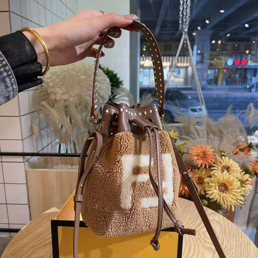 Fendi Mon Tresor Mini for Women in Bag in Brown Sheepskin Fendi Mon Tresor Mini for Women in Bag in Brown Sheepskin