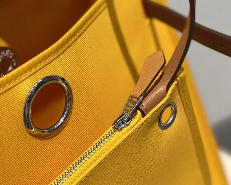 Hermes Herbag Zip Bag Yellow, Silver Toned Hardware Bag Hermes Herbag Zip Bag Yellow, Silver Toned Hardware Bag