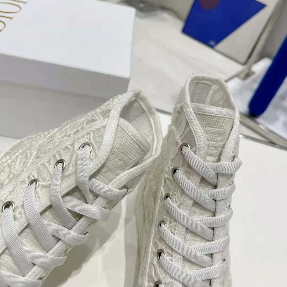 Dior Walk N Dior High-Top Sneaker White Macramé Embroidered Cotton for Women Dior Walk N Dior High-Top Sneaker White Macramé Embroidered Cotton for Women