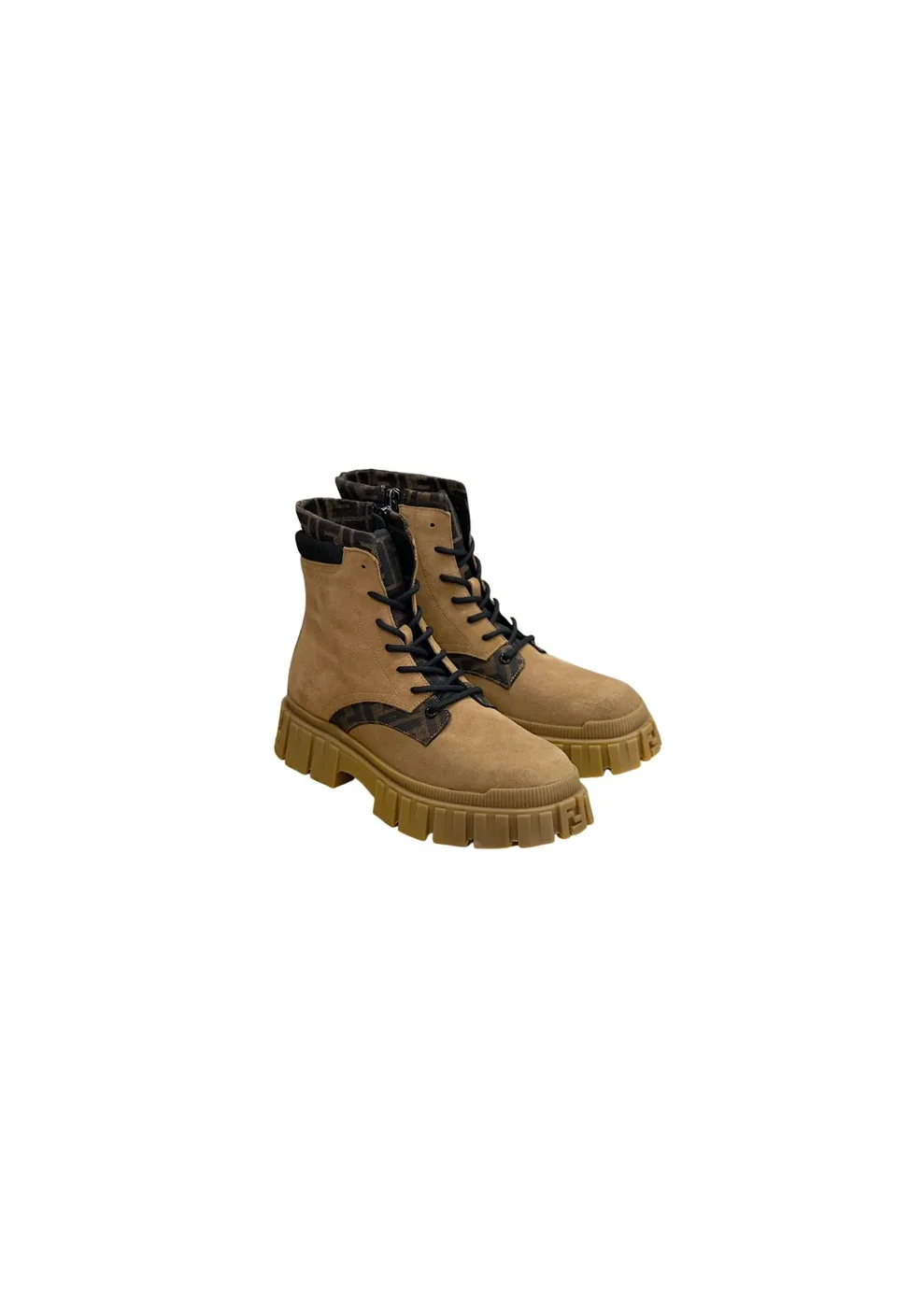 Fendi FD Fendi Force Lace in Up Ankle Boots Brown
