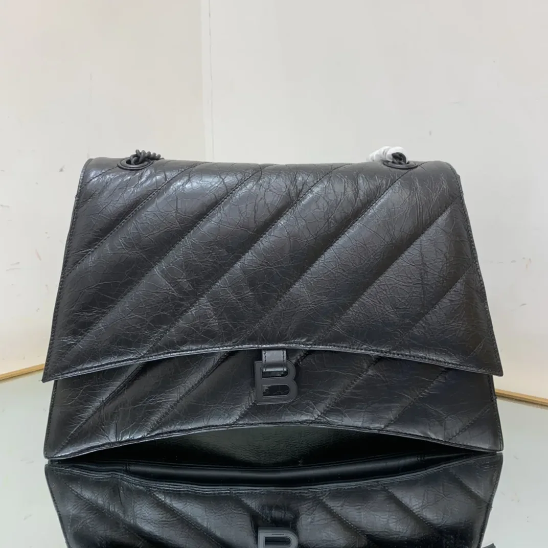 Balenciaga Crush Large Chain Bag Quilted In Black / Balenciaga Crush Large Chain Bag Quilted In Black /