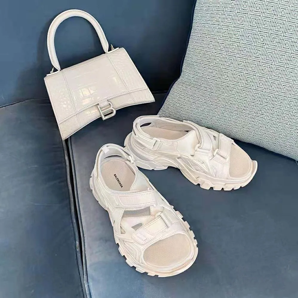 Balenciaga Track Sandal in White Neoprene and Rubber for Women Balenciaga Track Sandal in White Neoprene and Rubber for Women
