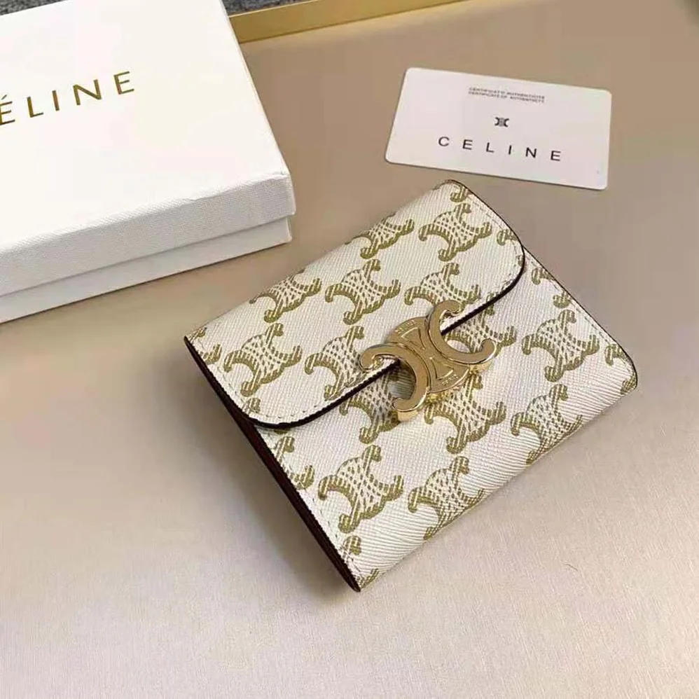 Celine Small Triomphe Wallet in Triomphe Canvas for Women