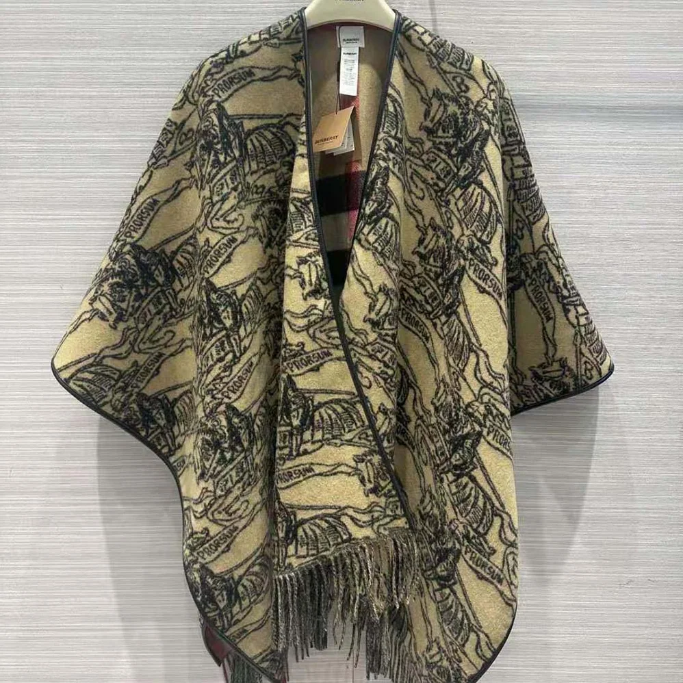 Burberry EKD Wool Cape for Women Burberry EKD Wool Cape for Women