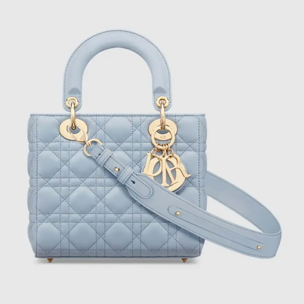 Dior Small Lady Dior My ABCDior Bag Pale Blue Cannage Lambskin for Women