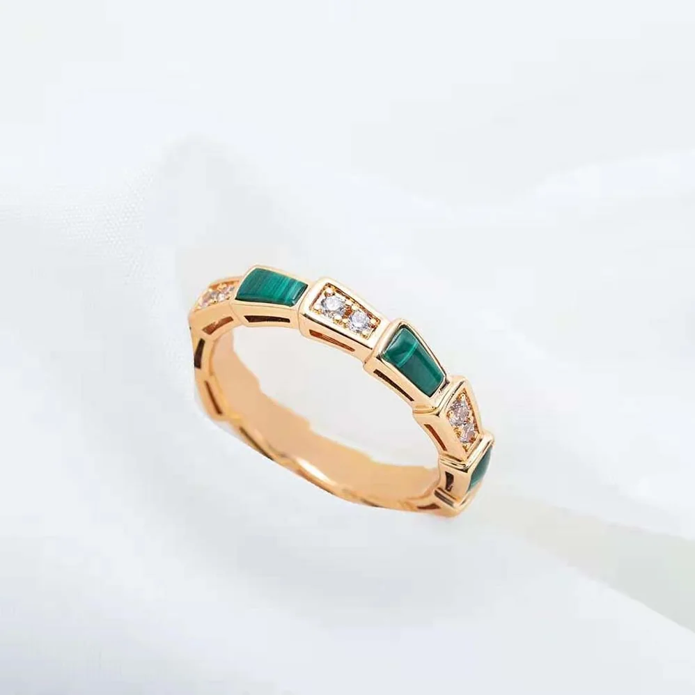 Bvlgari Use of Unconventional Materials Serpenti Viper Ring for Women in Green