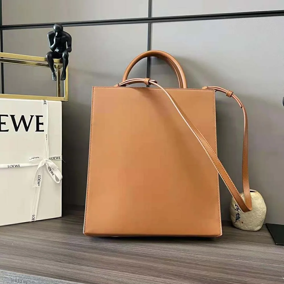 Loewe LOEWE Standard A4 Tote in Sleek Calfskin for Women in Tan Loewe LOEWE Standard A4 Tote in Sleek Calfskin for Women in Tan