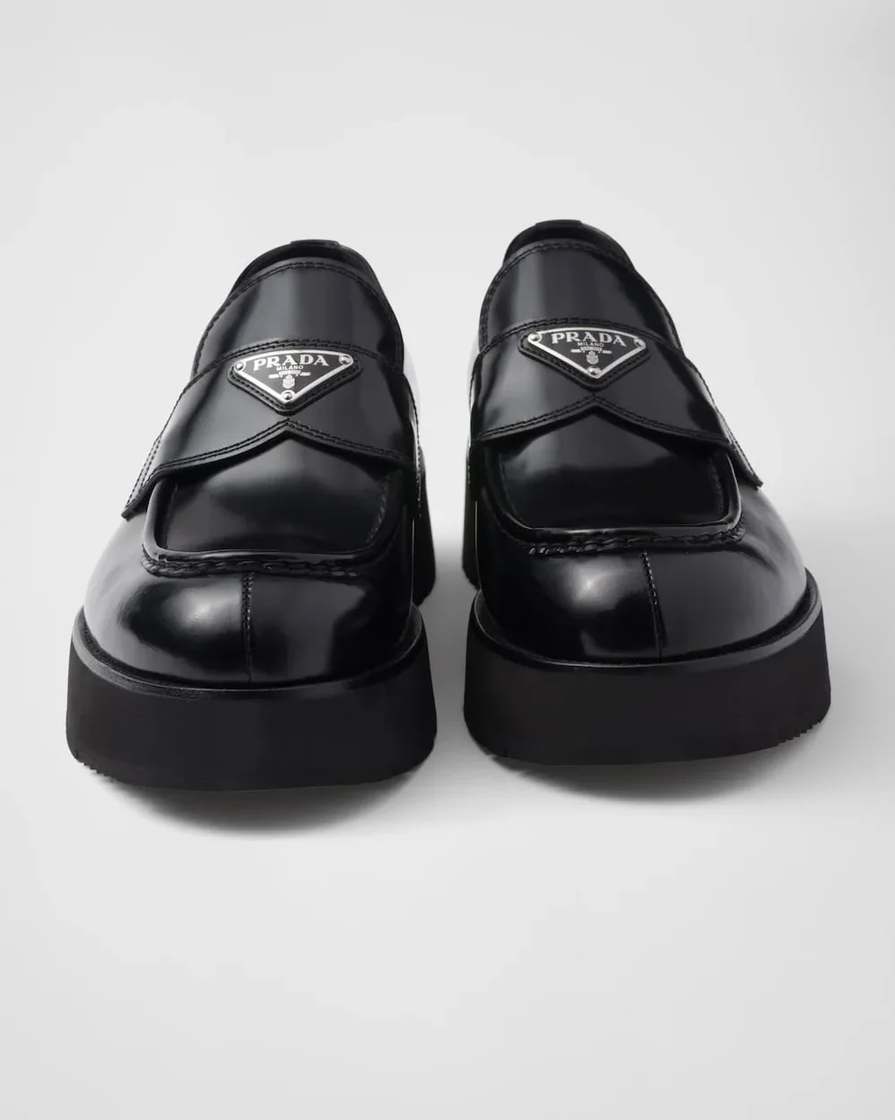 Prada Brushed Leather Loafers Black 2DG147_055_F0002_F_X023 Prada Brushed Leather Loafers Black 2DG147_055_F0002_F_X023