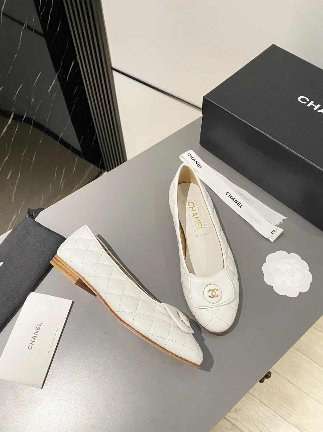 Chanel Ballet Flats White Chanel Ballet Flats White