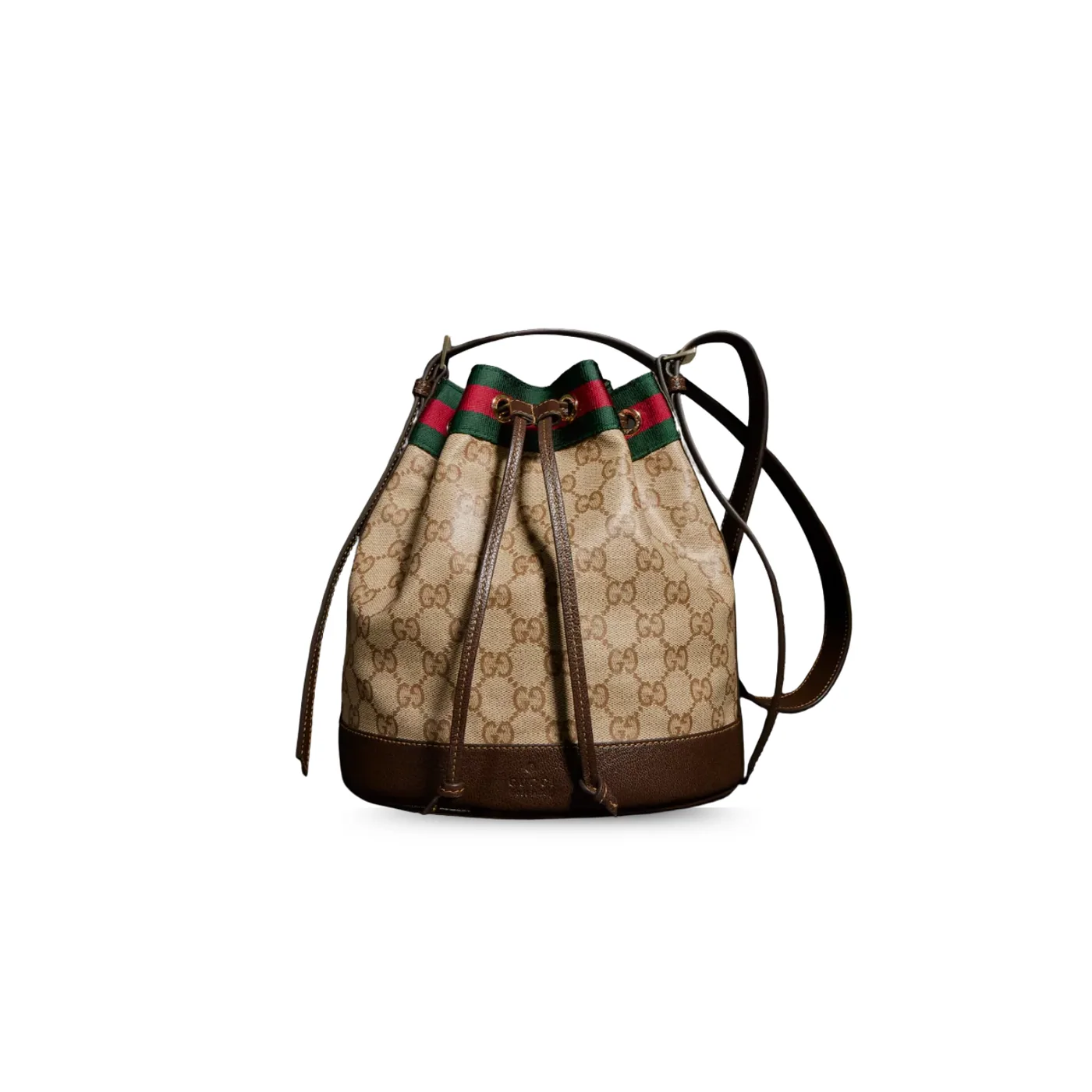 Gucci Venice Small Bucket Bag / Sand/ Dark Brown Gold Hardware