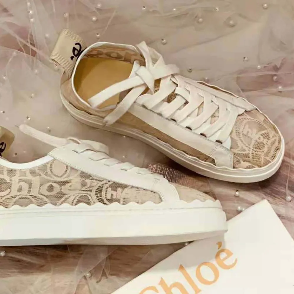 Chloe Lauren Sneaker in Lace for Women in Sandy