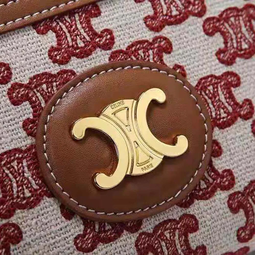 Celine Clutch on Chain in Textile with Triomphe Embroidery for Women Celine Clutch on Chain in Textile with Triomphe Embroidery for Women
