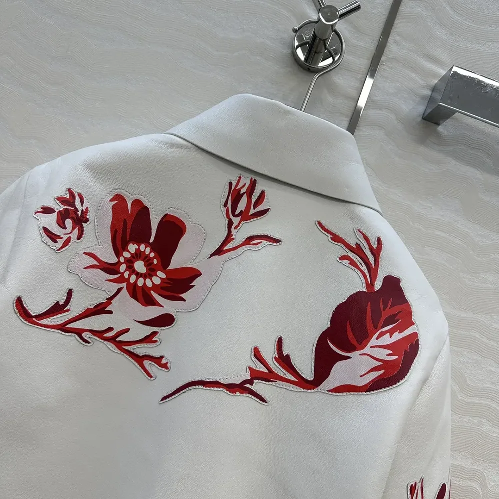 Fendi White Inlaid Leather Jacket for Women Fendi White Inlaid Leather Jacket for Women