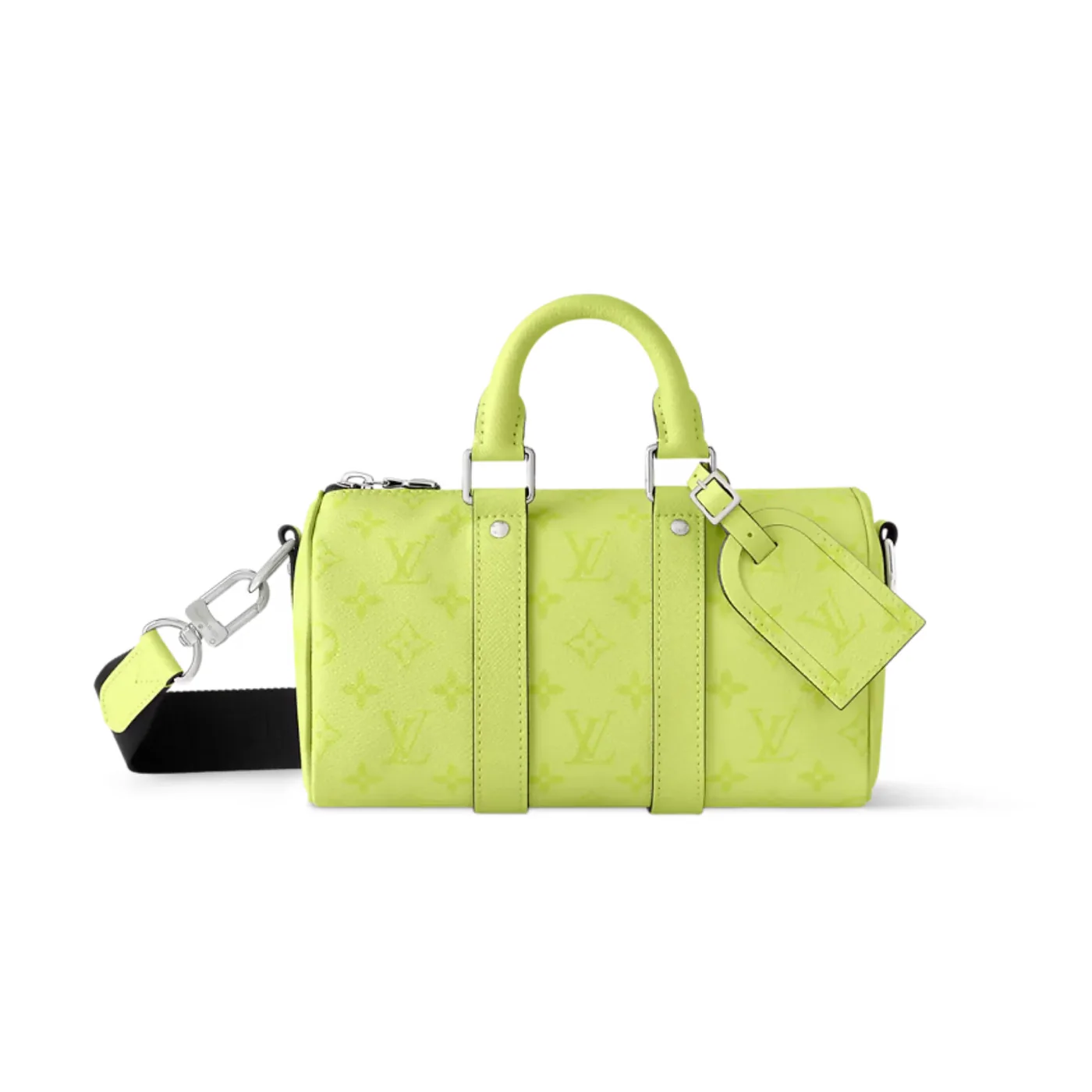 Louis Vuitton Keepall Bandouliere 25 Travel Bag in Lemon Yellow Silver Hardware Louis Vuitton Keepall Bandouliere 25 Travel Bag in Lemon Yellow Silver Hardware